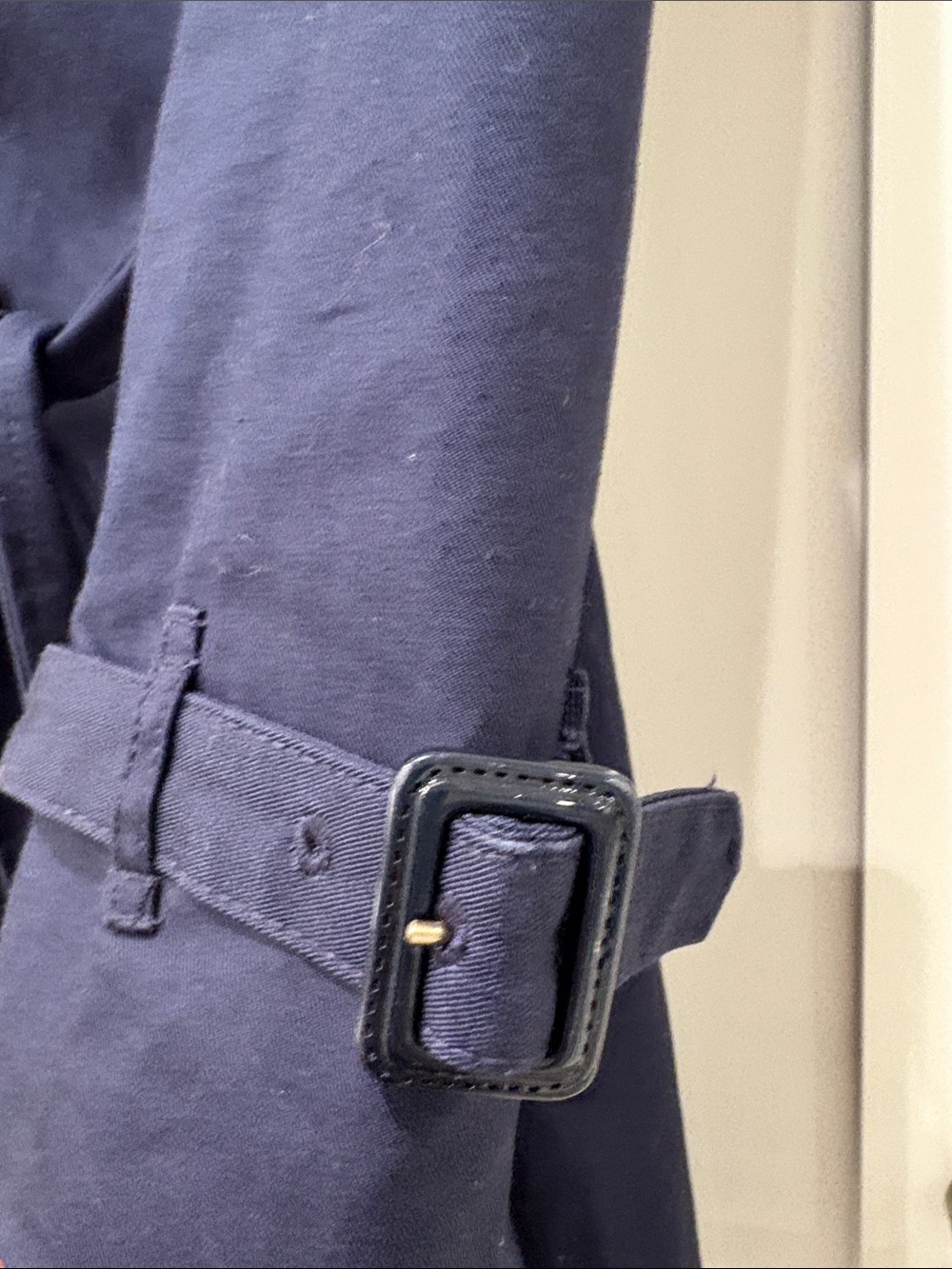 Woman’s Navy Trench Coat - Classic Double-Breasted Style - Picture 7 of 9